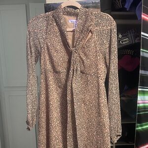 BCBGeneration Long Sleeve Animal Print Dress